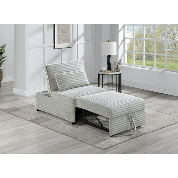 Living Room Sofas Convertible Wide-Welt Corduroy Sofa Sleeper Sofa Chair W/ Pull-Out Bed Ash,Comfortable Sofas