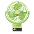 thumbnail image 1 of Clip portátil en ventilador con luz nocturna USB recargable Cabeza ajustable Ventilador de refrigeración personal Mini ventilador de escritorio para e verde, 1 of 9