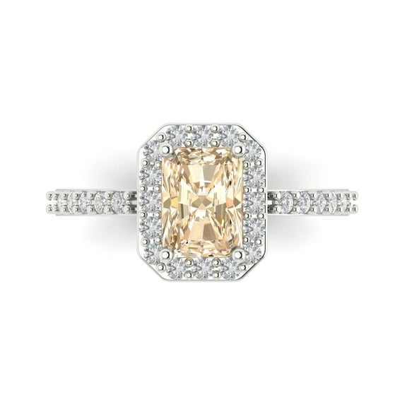 Clara Pucci 14K White Gold 1.92ct Morganite Solitaire with Accents Ring