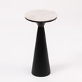thumbnail image 5 of Modern White Marble Top Accent Table with Brushed Black Pedestal Base – Contemporary Round Side Table for Living Room, Bedroom, or Entryway, 5 of 7