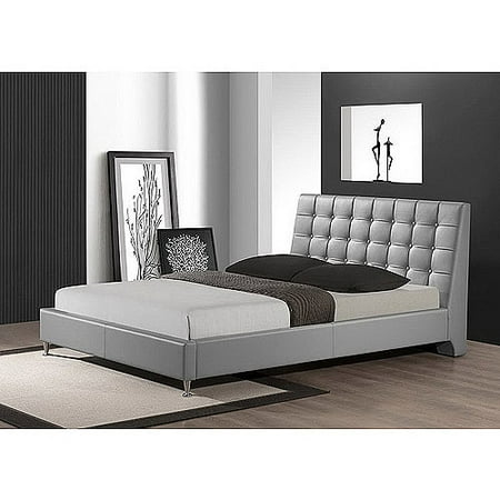 Zeller Modern Queen Bed with Upholstered Headboard, Gray ...