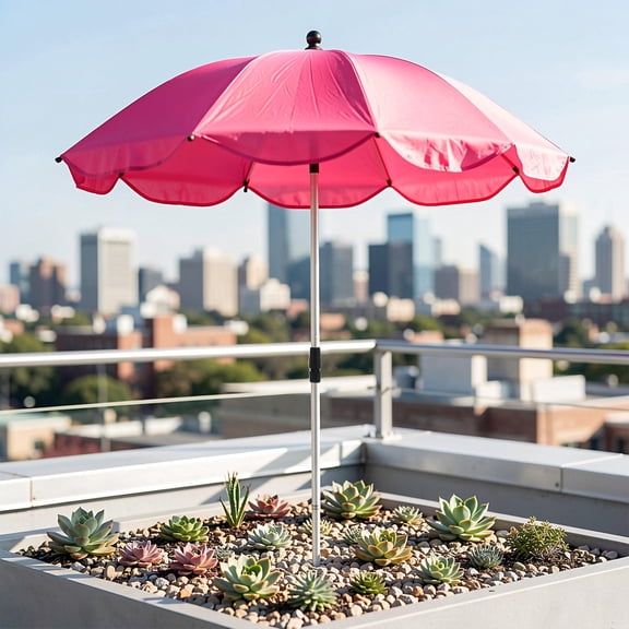 LITINKIMI Outdoor Plant Sunshade Umbrella with Telescopic Pole and Stake