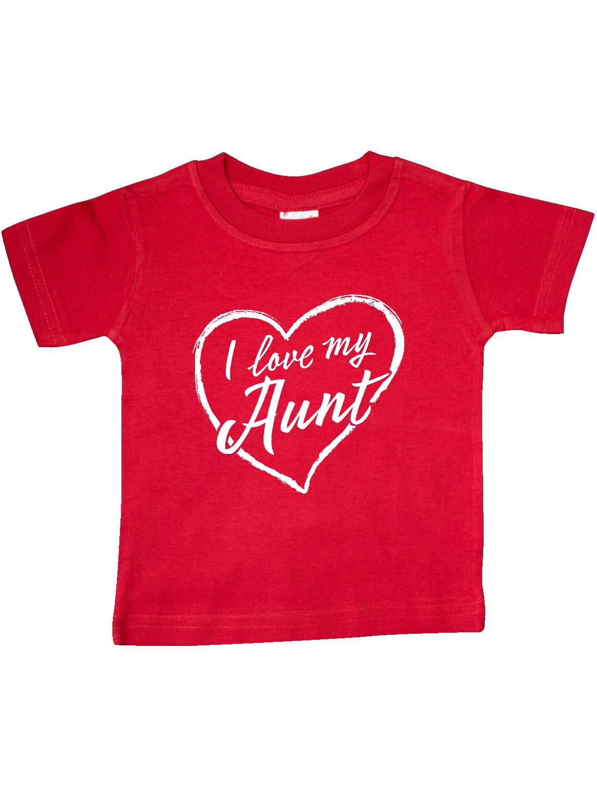 I Love My Aunt in White Chalk Heart Baby TShirt