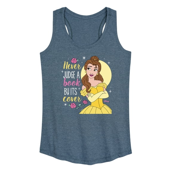 Disney Beauty & The Beast - Belle - Never Judge A Book By Its' Cover - Women's Racerback Tank Top