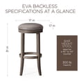 thumbnail image 6 of Maven Lane Eva Bar Stool, Reclaimed Oak with Ronan Stone Vegan Leather, Set of 3, 6 of 6