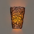 thumbnail image 2 of Smart Solar IEL-2100 White Shade With Black Wicker And Flicker Sconce - Indoor Only, 2 of 6