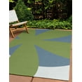 thumbnail image 3 of 4' x 6' Simply Daisy Bold Flower Modern & Contemporary Chenille Area Rug, Apple Green, 3 of 5