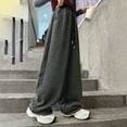 thumbnail image 4 of Kogui Sweatpants for Girls Baggy Girls Sweatpants Breathable Elastic High Waist Wide Leg Pants Kids Trendy Causal Trousers Size 10-11 (Grey,10-11 Years), 4 of 9