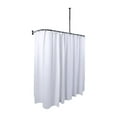 thumbnail image 3 of Utopia Alley Rustproof Wall Mounted Aluminum D-shape Shower Curtain Rods With Ceiling Support for Freestanding Tubs, 60 Inch Large Size by 25 Inch, Matt Black + White Shower curtain 180x70 inch, 3 of 10