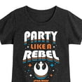 thumbnail image 3 of Star Wars - Party Like A Rebel - Toddler And Youth Girls Fitted Short Sleeve Tee, 3 of 5