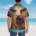 thumbnail image 5 of Cauagu Yellow Daisy Cow Print Hawaiian Shirt for Men,Casual Short Sleeve Button Down Shirts Summer Beach Men's Regular-Fit Short-Sleeve Print Shirt -3X-Large, 5 of 6