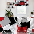 thumbnail image 5 of Red Thin Kitchen Curtains Tiers and Valances Set 3 Piece for Windows Geometric Modern Art Kitchen Window Curtains Set,Grey and Black Valances for Living Room(36" Tiers Set), 5 of 6