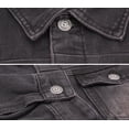 thumbnail image 3 of Men's Moto Quilted Cotton Blend Faded Denim Button Up Jean Jacket Slim Fit (XL, Black), 3 of 4