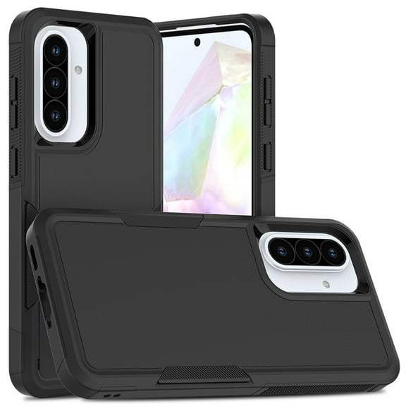 for Samsung Galaxy A36 5G Back Case, Luxury Ultra Slim PC TPU Double-Layer Anti-Fall Shockproof Drop Protective Lightweight 2 In 1 Phone Case Cover for Samsung Galaxy A36 5G, Black