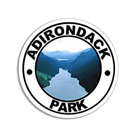 Round ADIRONDACK Park Sticker Decal (new york rv hike hiking ny) Size: 4 x 4