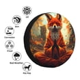 thumbnail image 4 of Naloa Maple Leaf Meditating Fox PVC Leather Spare Tire Wheel Cover for Car Truck SUV Camper Trailer Universal Fit many size14 inch, 4 of 6