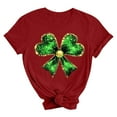 thumbnail image 4 of Annhoo St Patricks Day T-Shirt for Women Shamrock Print Fahion Crewneck Short Sleeve Tops Spring Summer Blouse, 4 of 5