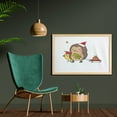 thumbnail image 2 of Hedgehog Wall Art with Frame, Cartoon Hedgehog with Bird and a Christmas Tree Pulling Sled Holiday Themed Image, Printed Fabric Poster for Bathroom Living Room, 35" x 23", Multicolor, by Ambesonne, 2 of 2