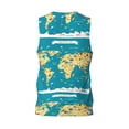 thumbnail image 3 of Gaeub World Map With Landmarks Men's Mesh Basketball Jersey, Quick-Drying Sleeveless Top S-4XL, Loose Muscle Tank Top -Medium, 3 of 9
