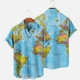 thumbnail image 4 of Lolmot Men's Hawaiian Button Down Shirt Short Sleeves Map Printed Summer Beach Casual Shirts, 4 of 5
