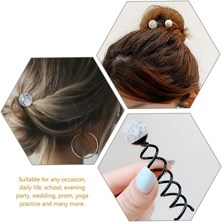 6 Pcs vintage hair accessories hair jewels for women wedding hair clips for  brides lazy hair curler hair bun pin hair spirals spiral hair clip pin