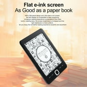 E-Book Reader 6 Glimmer-Free And Eye-Friendly E-Reader With Protective Case LED Display Light Lightweight Audio Video PDF Reader Black