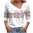 thumbnail image 1 of Rbaofujie Chandails à Capuchon pour Enfants pour Femmes Col en V Mode Décontractée Blouse Imprimée à Boutons T-shirt Hauts Blouse Blanc Chandail à Col Rond pour Femmes, 1 of 5