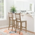 thumbnail image 3 of Linon Findley 30" High Back Bar Stool, Rustic Graywash/Gray Stripes, 3 of 12