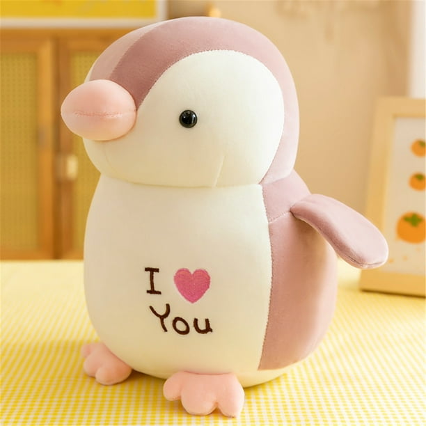 Aqestyerly Large Pink Destination Nation - 10 Gray Penguin - Adventurous  Stuffed Animal Doll Plush toy New Year Gift 