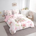 thumbnail image 3 of Homewish Princess Castle Twin Bedding Sets 7-Piece for Kids Children Teens,Floral Flowers Rose Bedding Comforter Set Microfiber,Geometric Stripes Breathable Sheet Sets,Ultra Soft Home Decor, 3 of 8