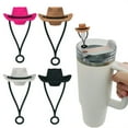 thumbnail image 2 of Pebbuoy 1/4Pcs Straw Cover Hat Shape Silicone Straw Lid Dust-proof Straw End Plug Tumbler Accessories for Home, 2 of 7