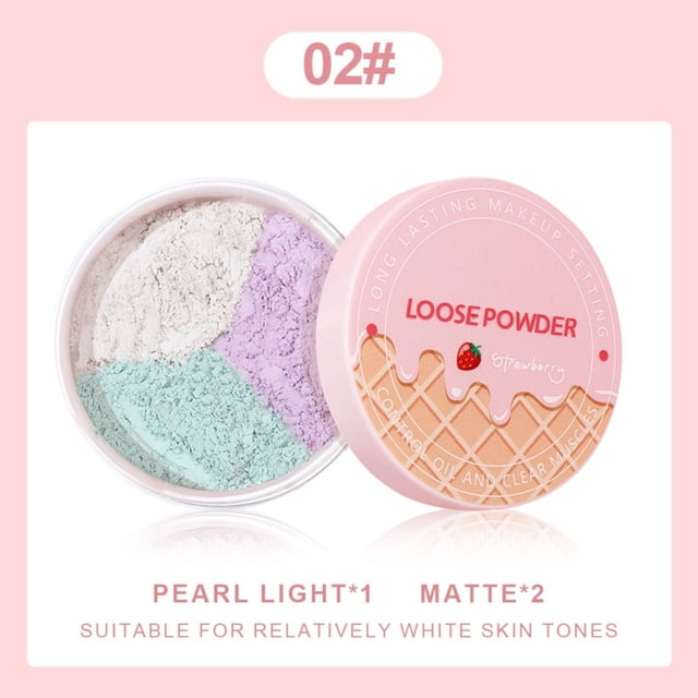 Loose Powder Powder Oil Setting Powder Powder Brightening Powder Pearlescent Powder Three Color Powder, Loose White