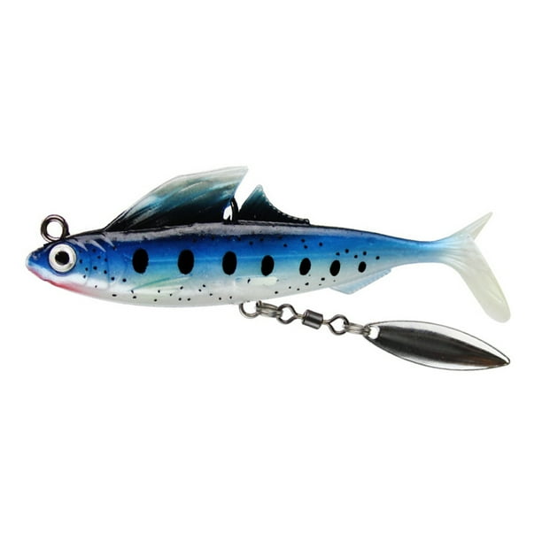 Lead Jig Soft Fishing Lure 3D Eyes Cebo artificial con aparejos de pesca de lentejuelas