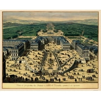 Historic Map - Palace Versailles France - 1683 - 23 x 28.54 - Vintage Wall Art
