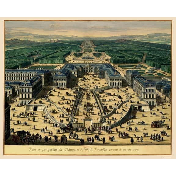 Historic Map - Palace Versailles France - 1683 - 23 x 28.54 - Vintage Wall Art
