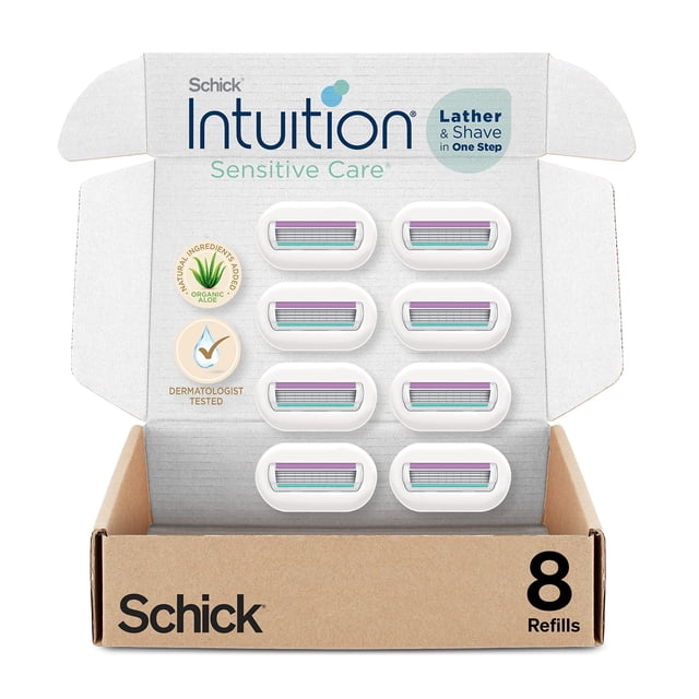 Recambio Schick Intuition de Razor Blades con aloe orgánico, 8 unidades