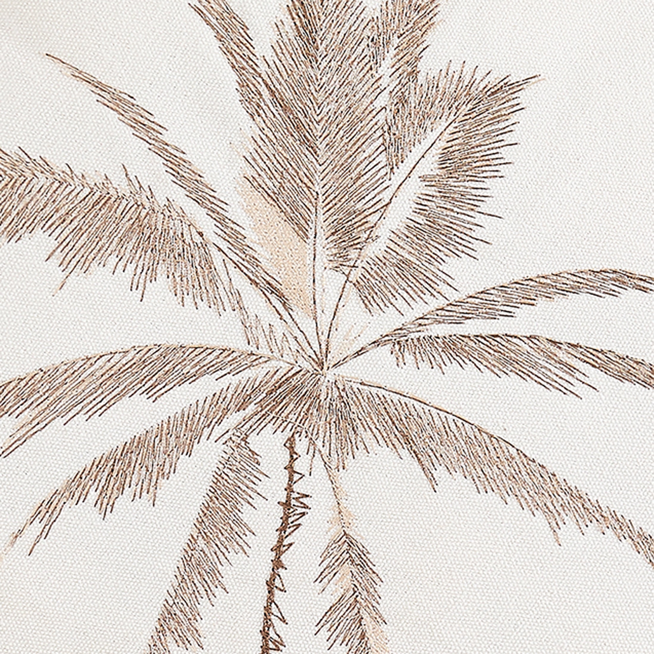 Coastal Living 16" Round White Palm Tree 50% Cotton/50% Polyester Decorative Throw Pillow for Couch or Bed