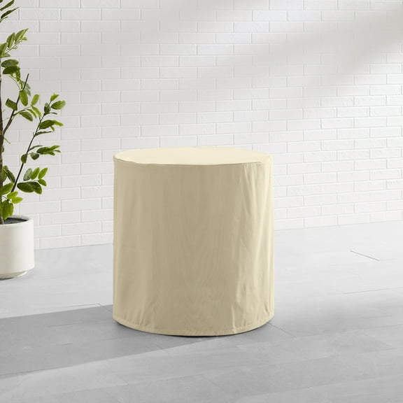 Maykoosh Suburban Sophistication Round Outdoor Bistro Table Furniture Cover - Tan, 28 x 28 x 28 inches, Outdoor Furniture Cover with Drawstrings, Reinforced Vinyl Furniture Cover