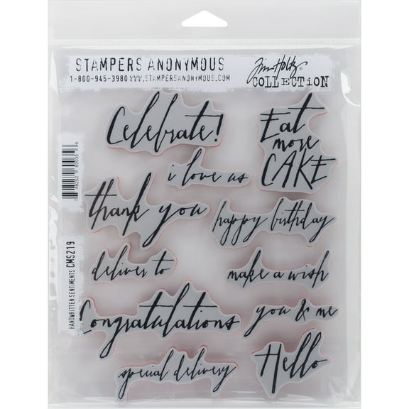 Tim Holtz Cling Stamps 7"X8.5"-Handwritten Sentiments