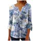 thumbnail image 1 of Camisetas de Cuello en V Mujeres, Impreso 3/4 Manga Blusa Casual Hecha de Cómodo Estante de Imitación para Toda la Temporada de Uso Diario, Camisetas Casuales de Mujer, 1 of 5