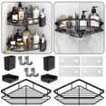 thumbnail image 2 of Wall Mounted Corner Rack for Toiletries Storage No Drilling Adhesive Bathroom Storage Shelf for Bathroom, 2 of 5