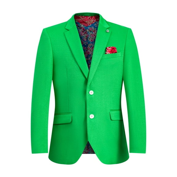 Elie Balleh Men's Green Solid Blazers Sports Coat Jacket