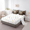 thumbnail image 3 of Easter Gnome 7 Pcs Comforter Set,Spring Garden Blooming Roses Flowers Bedding Set,Retro Yellow Truck Natural Camping Bed Set(Comforter+Fitted+Flat Sheet+Pillowcases+Pillow Covers),King, 3 of 5