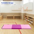 thumbnail image 5 of Matladin 6' Folding Tri-Fold Gymnastics Gym Exercise Aerobics Mat, 6ft x 2ft x 2in PU Leather Tumbling Mats(Purple&Pink), 5 of 8