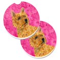 thumbnail image 1 of Pink Norwich Terrier Set of 2 Cup Holder Car Coaster, 1 of 1