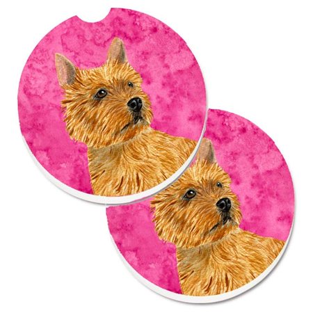 

Pink Norwich Terrier Set of 2 Cup Holder Car Coaster