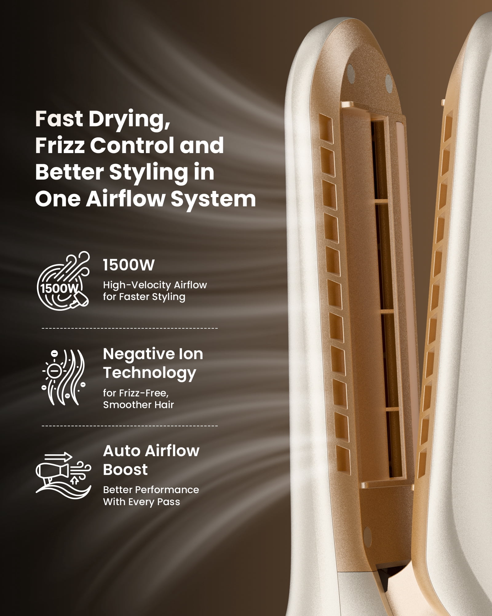 6-in-1 Hot Air Styler, Hair Dryer & Multi-Hair Styler with Auto-Curler, Straightener, Volumizing Brushes, Frizz-Free Hair Tool for Curling, Straightening, Smoothing & Adding Volume, No Heat Damage