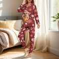 thumbnail image 3 of DISNIMO Highland Cattle Snowflake Printed Women's Pajama Sets 2 Piece Pj Sets Long Sleeve Loungewear Button Down Pj Soft V Neck Loungewear with Long Pajama Pants Christmas Nightwear, 3 of 7