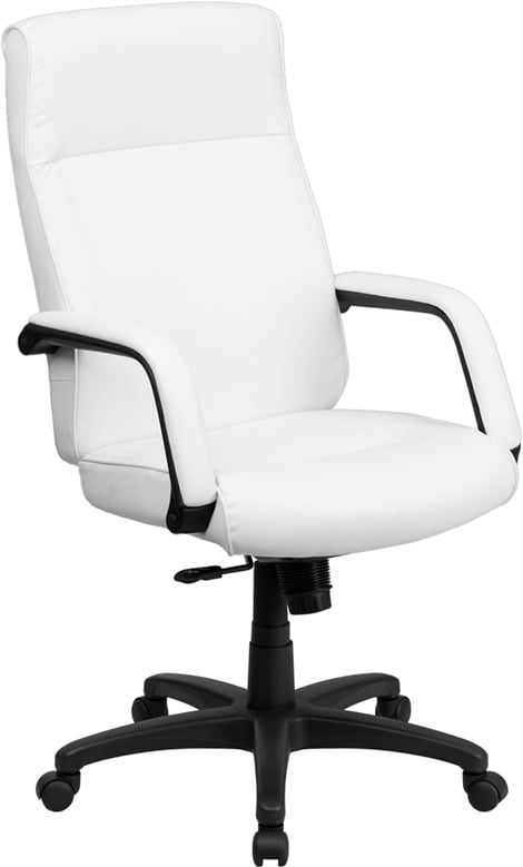 High Back White LeatherSoft Swivel Ergonomic Office Chair w/ Memory ...