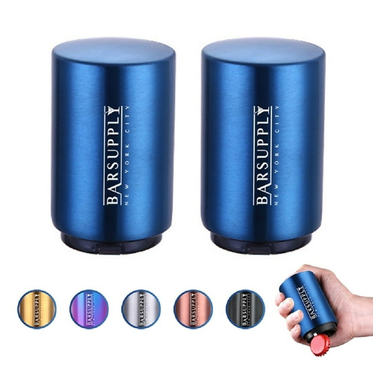 syart 2 PACK Automatic Beer Opener Stainless Syart Steel Magnetic Automatic  Bottle Opener Beer push open No Damage to Bottle Cap Spring Loaded Bottle